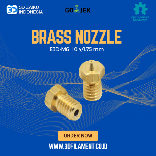 Reprap 3D Printer E3D-M6 Threaded Brass Nozzle 0.4/1.75 mm